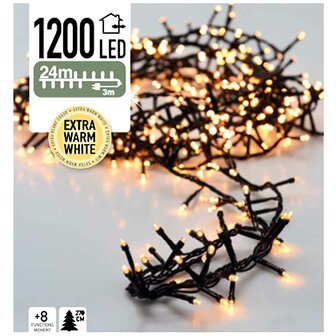 Micro Cluster 1200 LED&#039;s 24 meter extra warm wit
