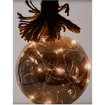 Glazen bal met 15 LED&#039;s - 10cm - met timer