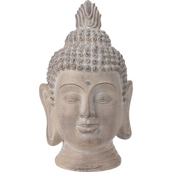 Boeddha Hoofd - Tuinbeeld - cr&egrave;me - 74.5cm