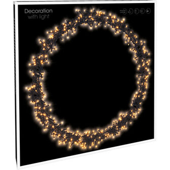 Kerstring met verlichting - 300 LED - &Oslash;38 cm - 8 Lichtfuncties - voor binnen en buiten