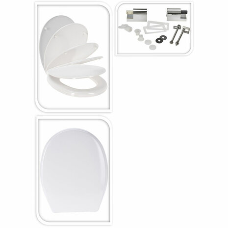 Toiletbril duroplast - Wit -  Softclose - 18 inch 
